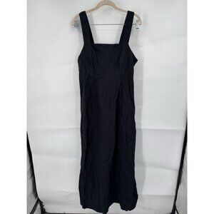 PACT Organic Cotton Maxi Dress Women XL Black Outdoor Minimalist Lagenlook Hobo